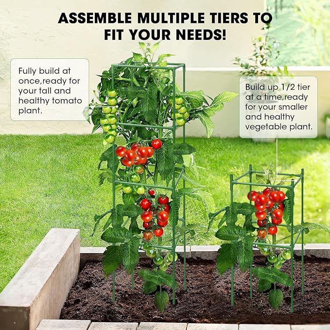 MQUPIN Tomato Cages, 4 Packs Square Tomato Cage - Image 8