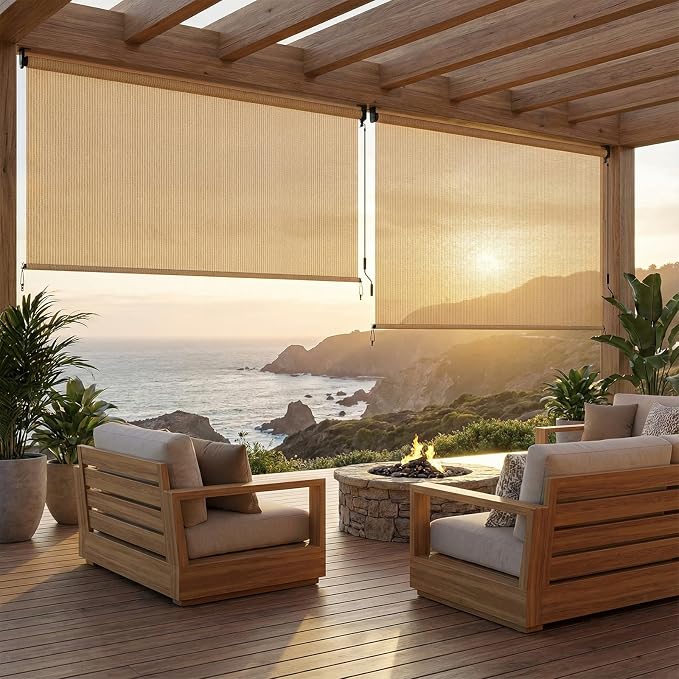 LIFERUN Outdoor Roller Sun Shade 8' W x 6' H– UV Block Patio Shade - Image 6