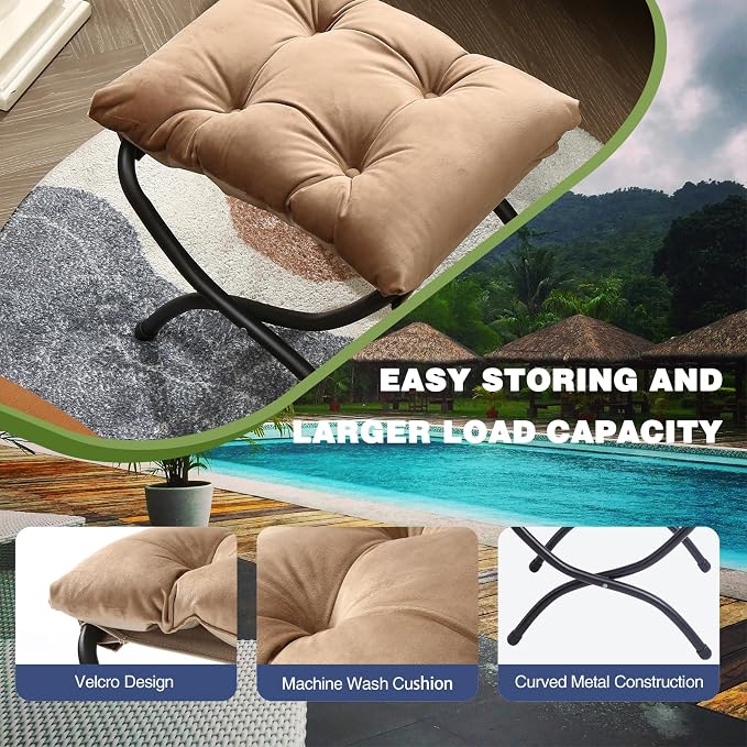 15" Foldable Foot Stool Ottoman - Image 3