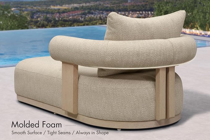 PURPLE LEAF Outdoor Chaise Lounge 1 Piece Chair Modern Aluminum Lounger Daybed - Image 5