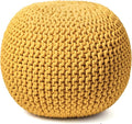 FRELISH DECOR Round Pouf Ottoman Hand Knitted 100% Cotton Pouf Foot Stool by FrelishDecor