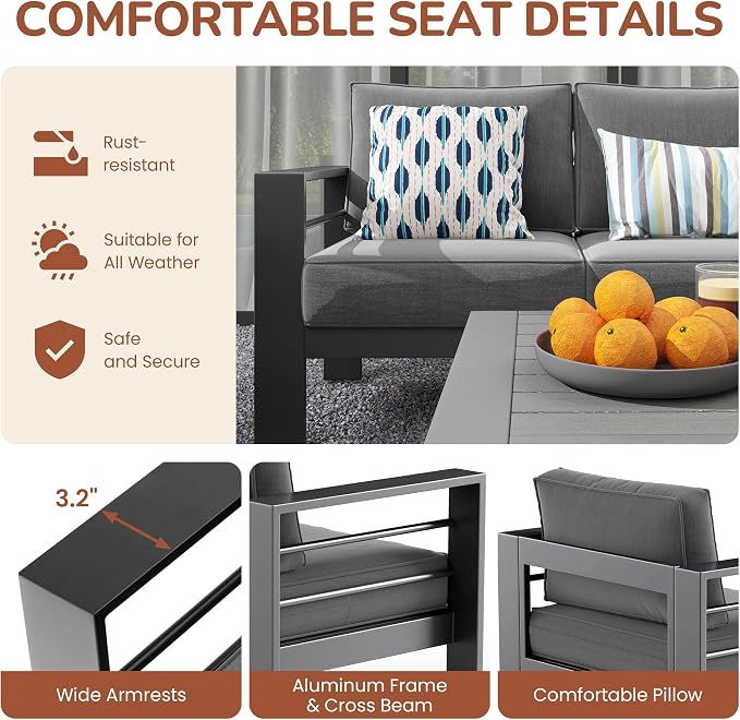 Solaste Aluminum Patio Furniture Set - Image 9