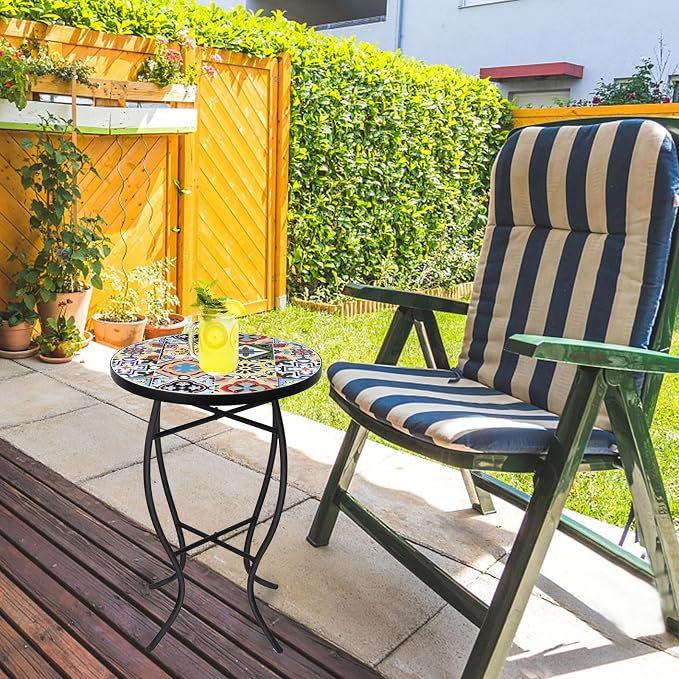 VCUTEKA Mosaic Outdoor Side Table - Image 7