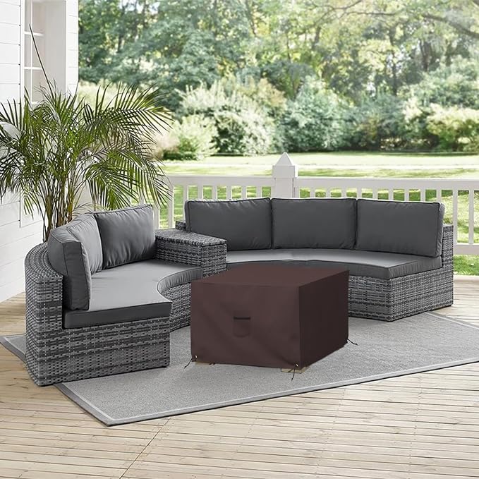 Covers & All Outdoor Ottoman Cover, 12 Oz PVC Coated Polyester, Waterproof - Image 5