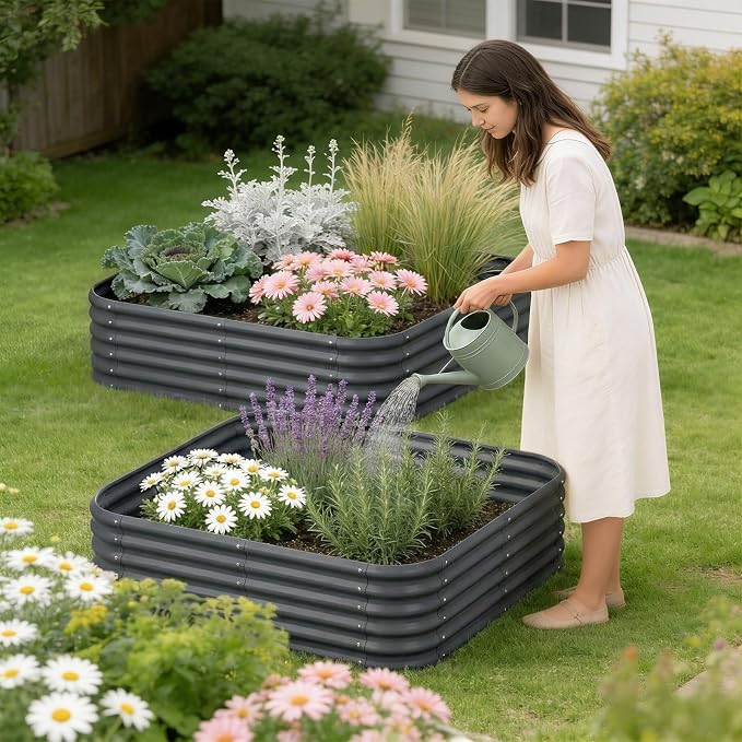 2-Pack 4x1.5ft Galvanized Raised Garden Bed, Outdoor Planter Bed, Metal Planter - Image 7
