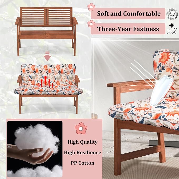 2-3 Seat Swing Replacement Cushion, Outdoor Bench Cushions - Image 2