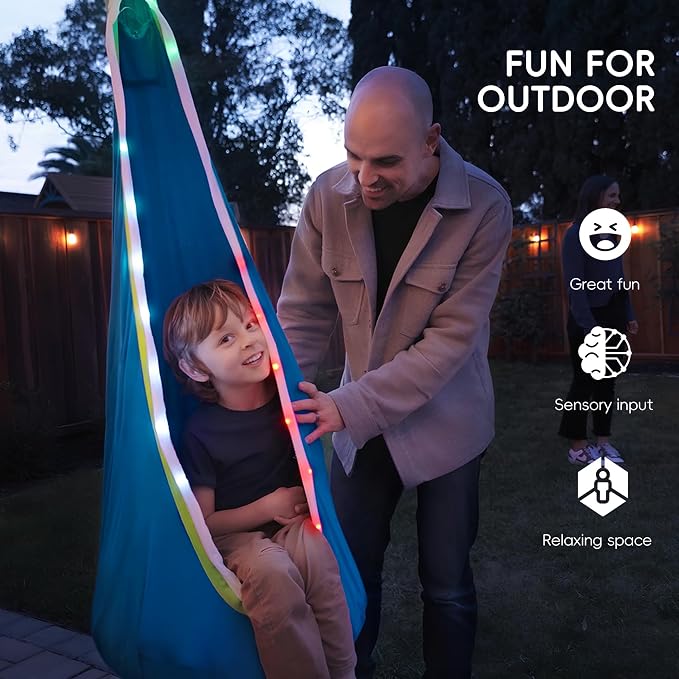 OUTREE Light Up Pod Swing Seat, Sensory Swing - Image 4