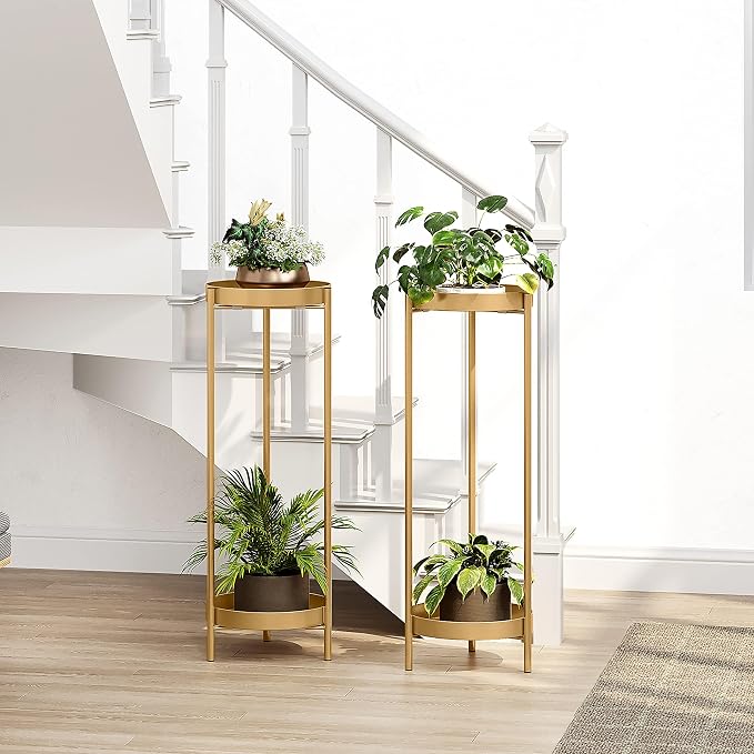 Metal Gold Tall Plant Stand Indoor or Outdoor - Image 7