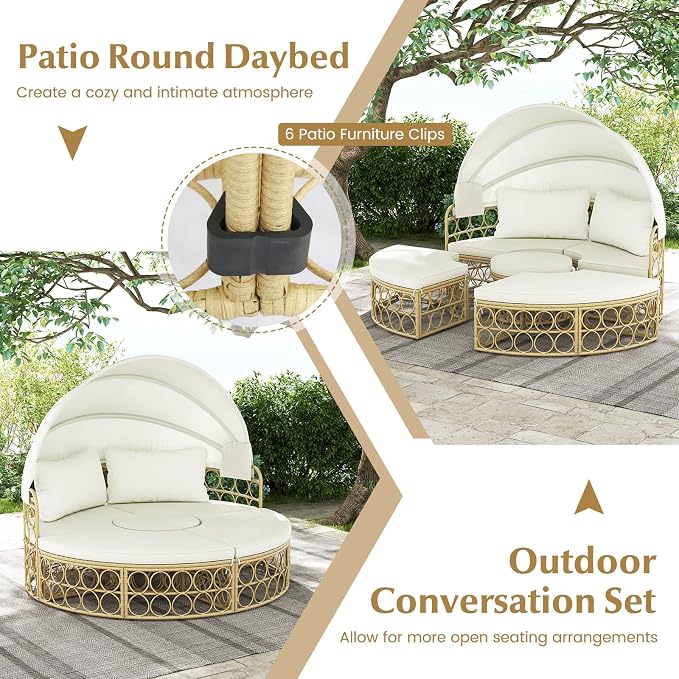 Tangkula Outdoor Patio Round Daybed - Image 6