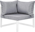 Modway Fortuna Aluminum Outdoor Patio Corner Chair in White Gray by Modway