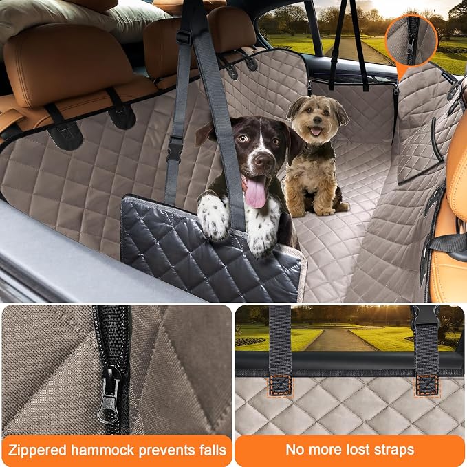 URPOWER Dog Seat Cover Car for Pets 100% Waterproof Pet Hammock 600D Heavy Duty - Image 2