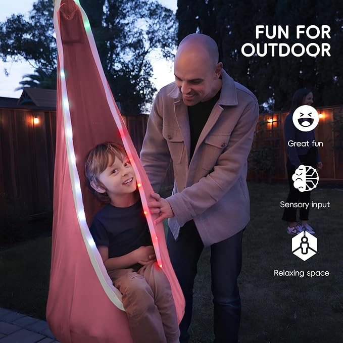 OUTREE Light Up Pod Swing Seat, Sensory Swing - Image 3