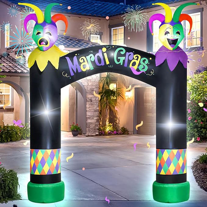 10FT Mardi Gras Inflatable Arch - Image 7