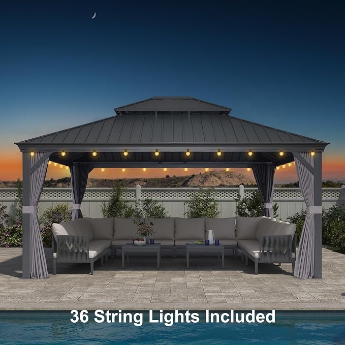 PURPLE LEAF 14' X 16' Permanent Hardtop Gazebo - Image 2