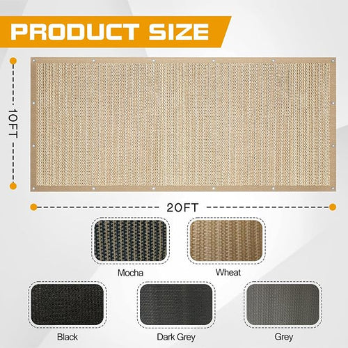 10'x 20' Pergola Shade Cover, Sand Outdoor Sun Shade Cloth - Image 2