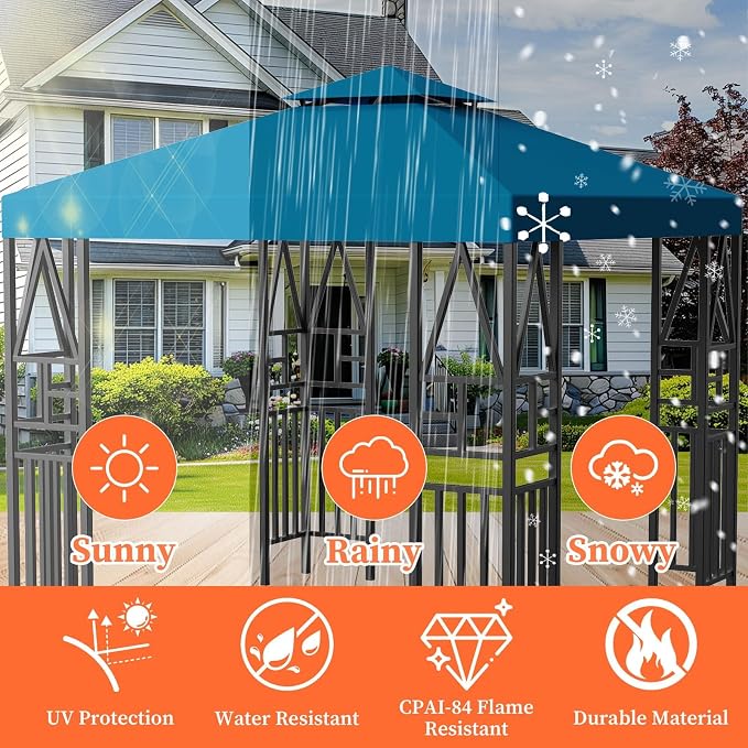 Gazebo Canopy Replacement 10x10ft Outdoor Shelter - Image 2