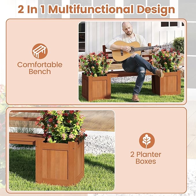 Giantex Set of 2 Outdoor Bench - Image 6
