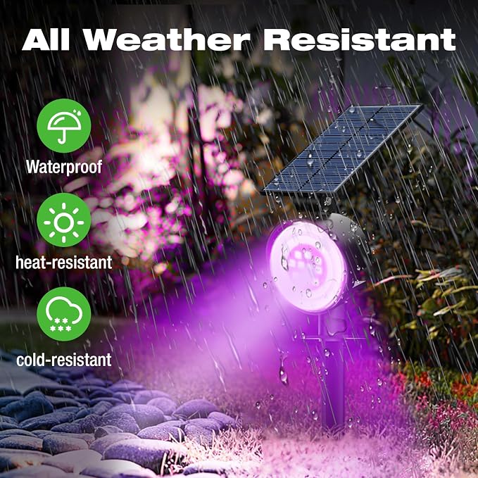 nipify 8 Pack Solar Spot Lights Outdoor Waterproof, Solar Spotlight Light - Image 2
