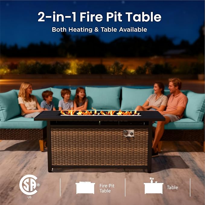 PHI VILLA 9-Piece Half Moon Patio Furniture Set - Image 6
