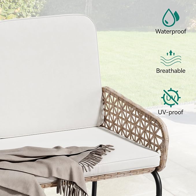 YITAHOME Patio Loveseat Wicker Outdoor Furniture, All Weather Rattan - Image 9
