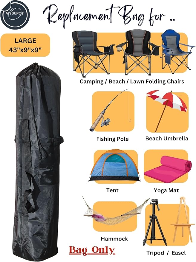 43"x9"x9" Replacement Bag for Folding Camping Chair, Camp Chairs, Yoga Mat - Image 5
