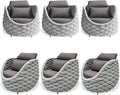 TWT 6 Pieces Patio Sofas All-Weather Rope Balcony Furniture by TWT