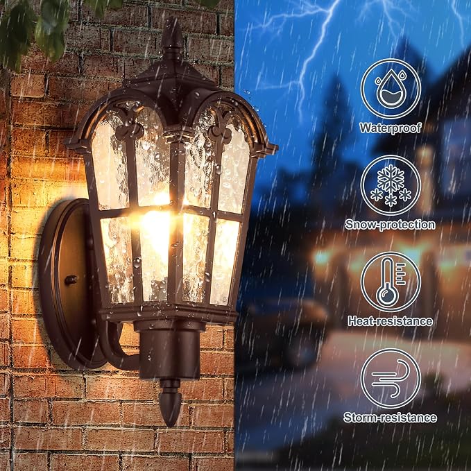 Sucolite Outdoor Wall Light Fixtures, Vintage Outside Wall Sconces - Image 2