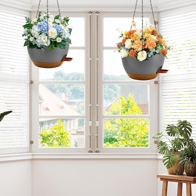 12 inch Hanging Planters for Indoor Plants, 2 Pack Self-Watering Hanging - Image 7