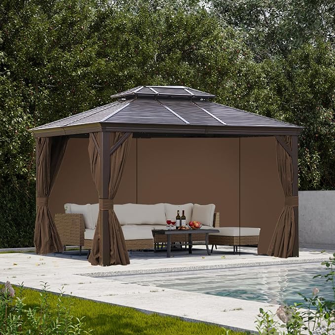 slashome 10'x10' Gazebo Curtains Outdoor Waterproof, Sidewalls - Image 7