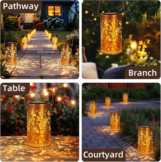 Solar Lanterns Outdoor Hanging Lantern Lights, Fairy Metal Decor - Image 6