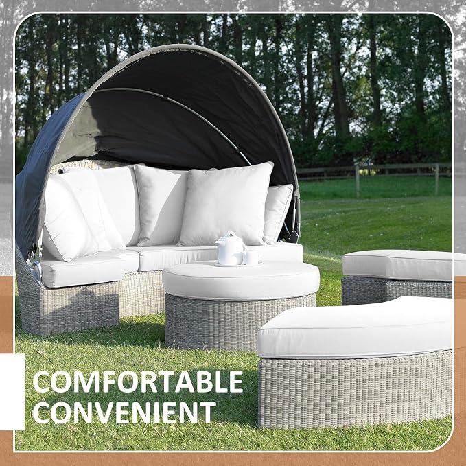 Patelai 66" Outdoor Daybed Cushion Cover Round Replacement - Image 5