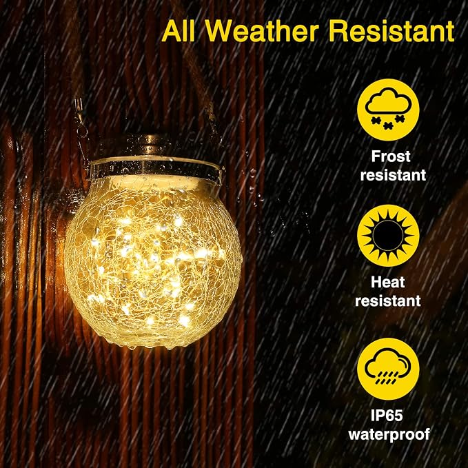 ROSHWEY Solar Lantern, 2 Pack Outdoor Lanterns - Image 6