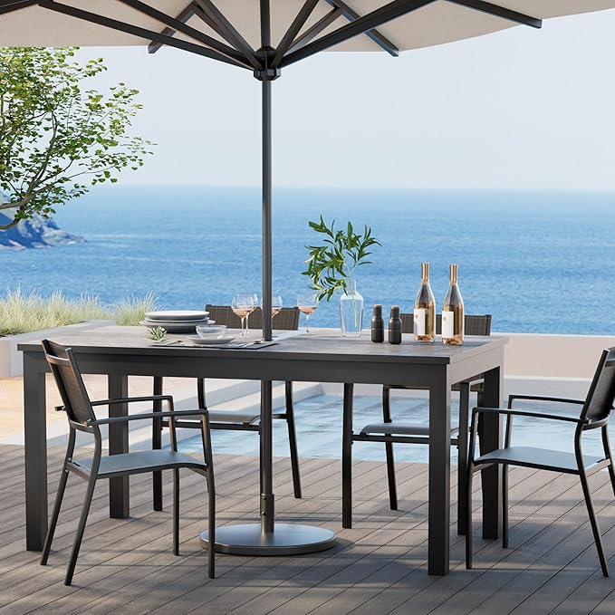 Aluminum Expandable Outdoor Dining Table, 3-Position Extensible Length Patio - Image 6