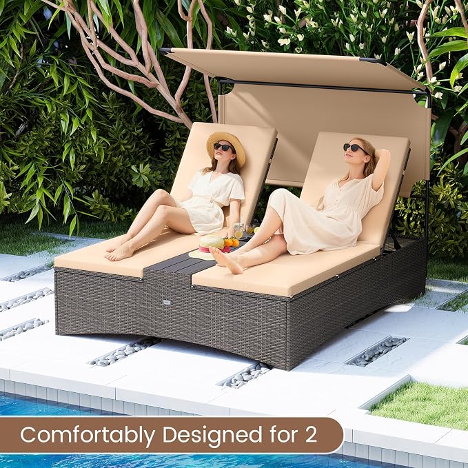 Tangkula Outdoor Rattan Daybed - Image 3