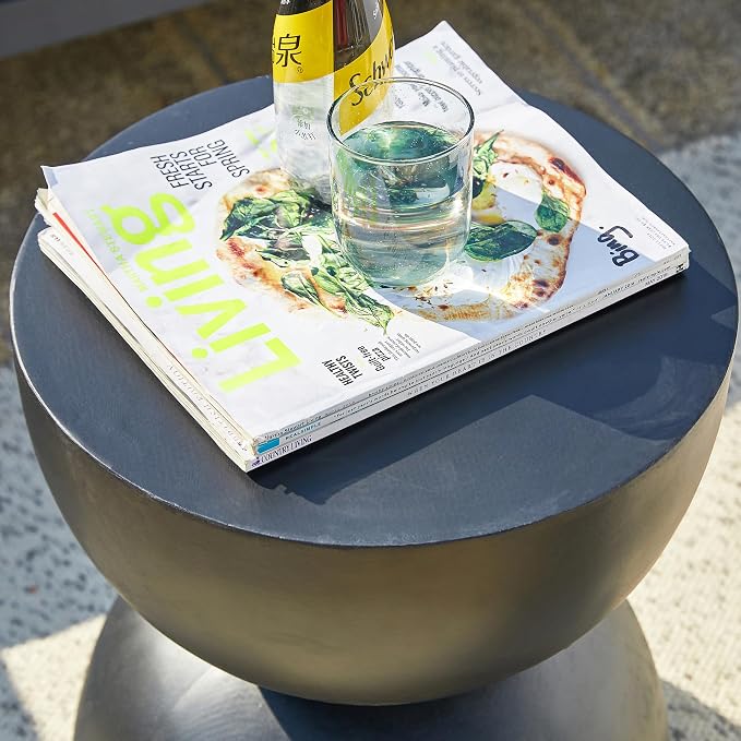Glitzhome Outdoor Side Tables Set of 2, Heavy Duty Patio Sturdy Faux Terrazzo - Image 9