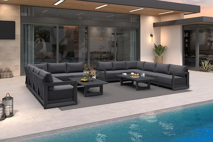 PURPLE LEAF Patio Furniture Set L-Shaped Outdoor Couch - Image 2