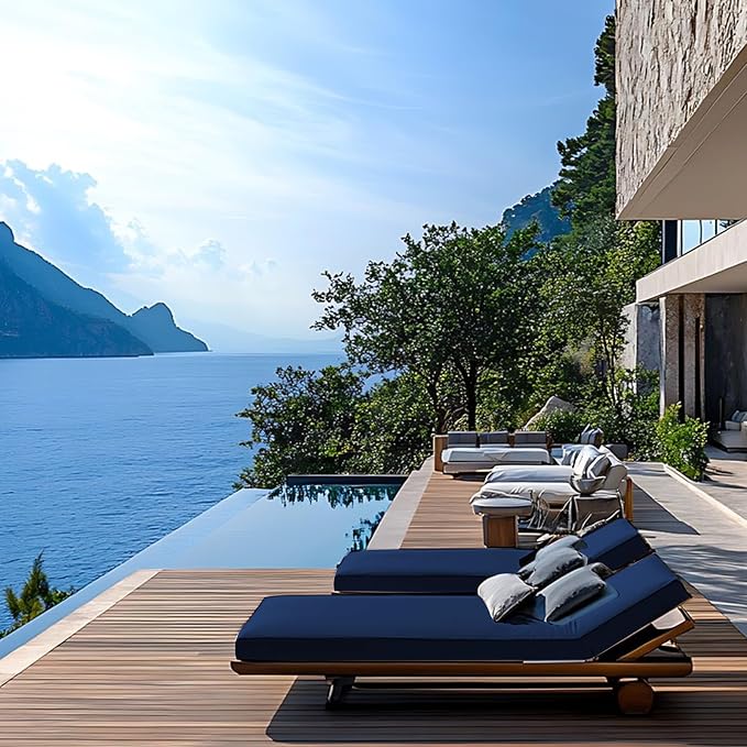 Outdoor Chaise Lounge Cushions for Patio, Waterproof Replacement Seat Cushions - Image 7