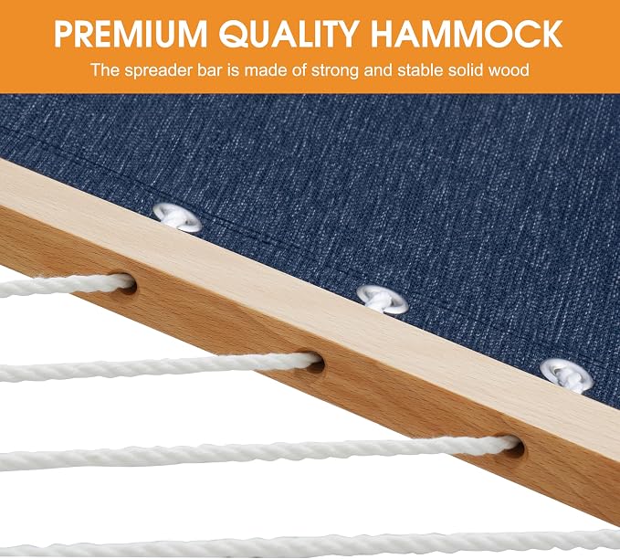Lazy Daze Hammocks 11 FT Double Outside Hammock Quick Dry Olefin Fabric Hammock - Image 3