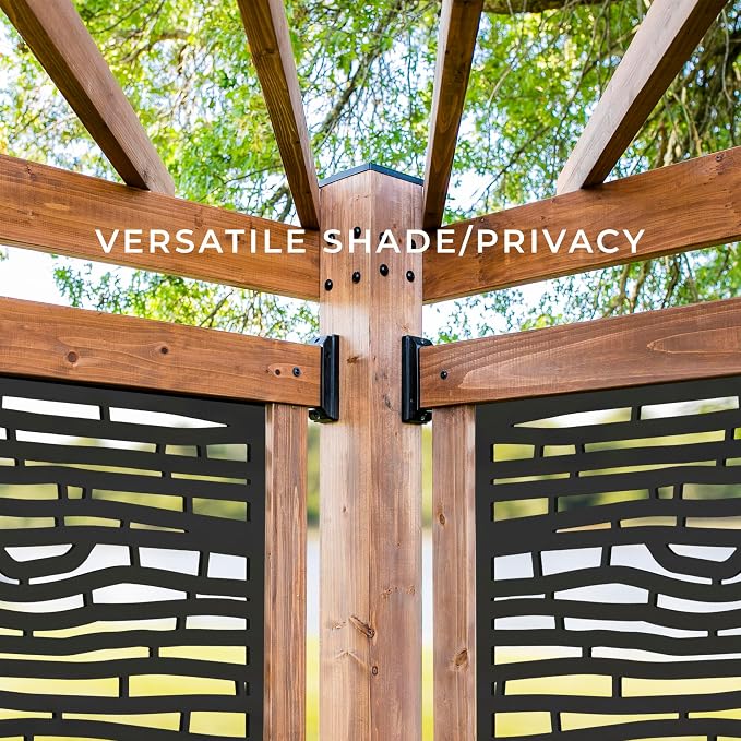 Backyard Discovery Verona 12' x 8' Cedar Wood Cabana Corner Pergola - Image 4