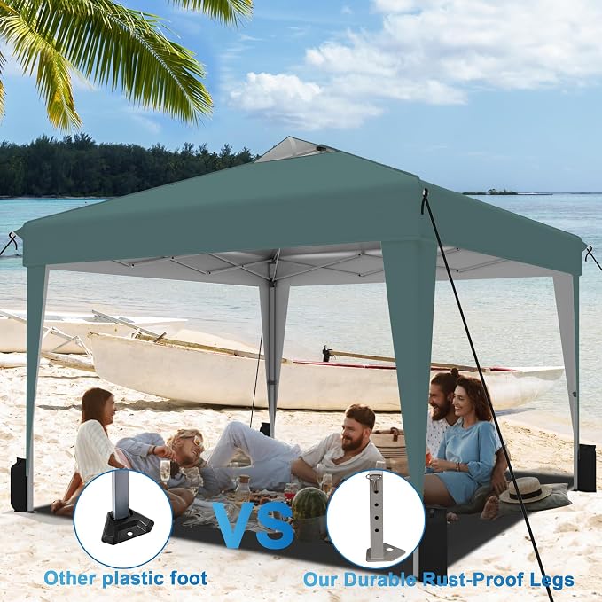 SANWAY 10x10 Pop up Canopy Tent, One-Button, Outdoor Instant Canopy Protable - Image 2