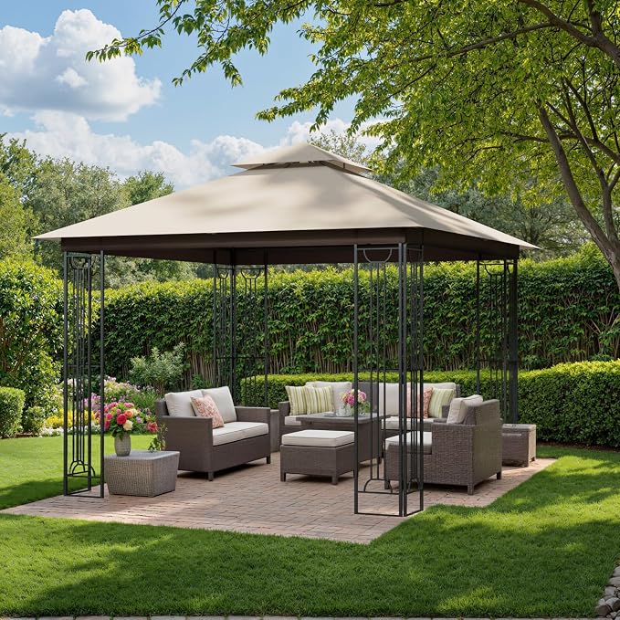 Patio Gazebo 10x10, Outdoor Gazebos, Heavy Duty Gazebo Soft Top Gazebos - Image 7