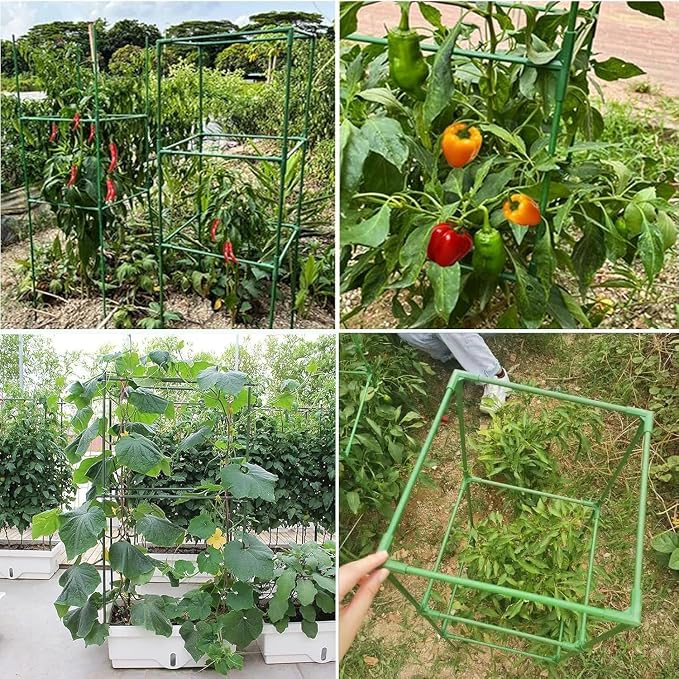 MQUPIN Tomato Cages, 3 Packs Square Tomato Cage - Image 6