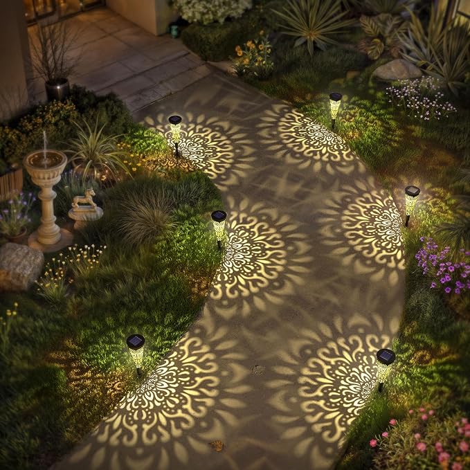 6 Pack Solar Lights Outdoor Garden Decorative Solar Pathway Lights Waterproof - Image 2