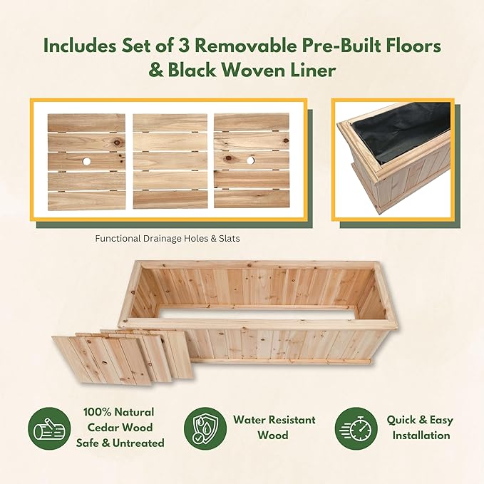 Shine Company Premium Cedar Raised Garden Bed, Planter Box - Image 2