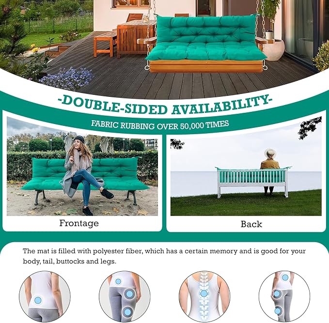 Outside Benches Cushion with Backrest, Thicken Waterproof Swing Cushions 2/3 - Image 4