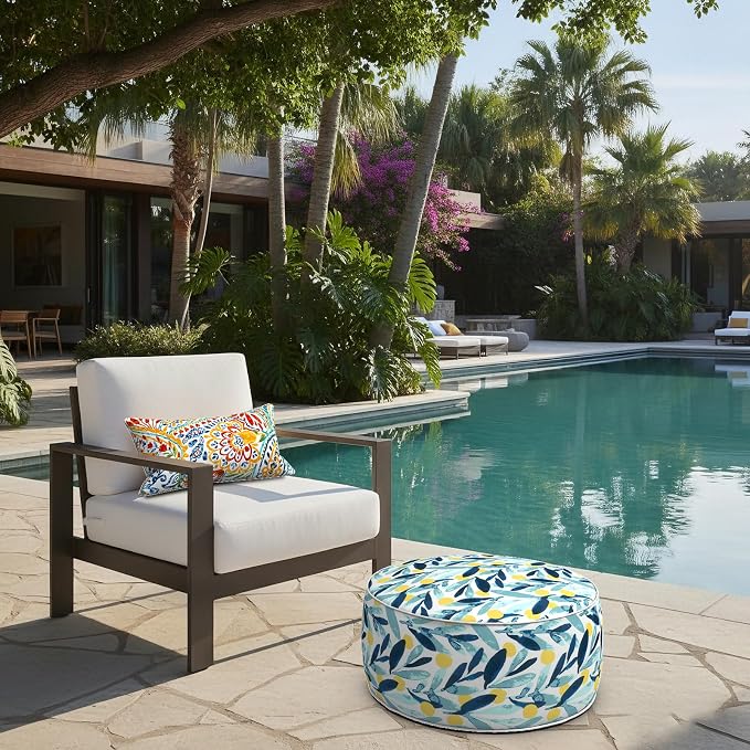 LVTXIII Outdoor/Indoor Inflatable Stool Ottoman, All Weather Patio Footrest Pouf - Image 2