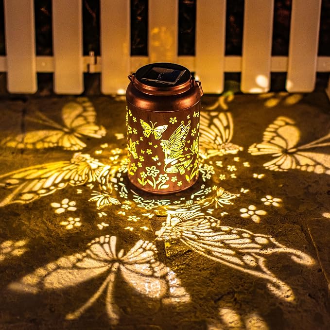 Fairy Solar Lanterns Outdoor Waterproof Hanging Butterfly Lights Birthday Gifts by WACLSTDAY