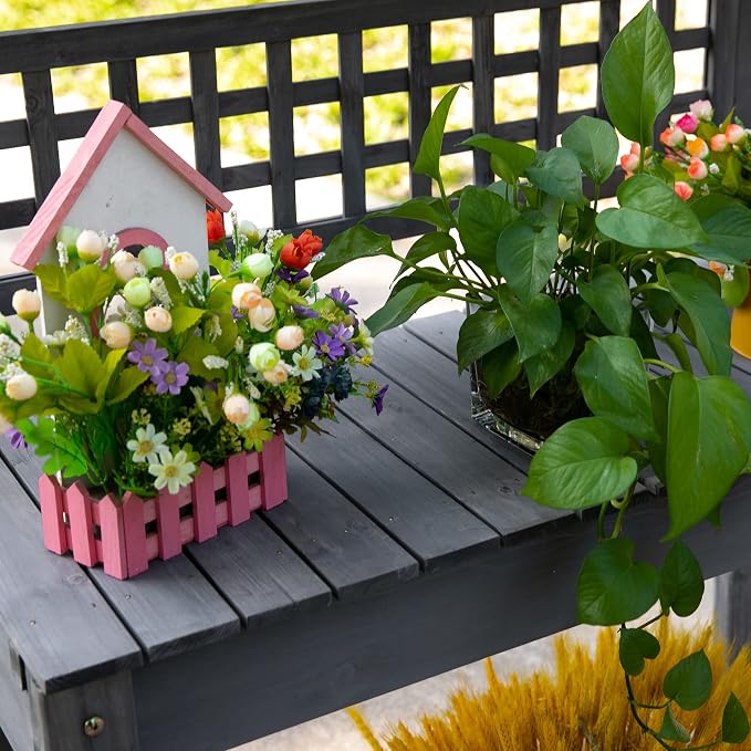 Outsunny Outdoor Potting Bench Table, Wooden Workstation - Image 8