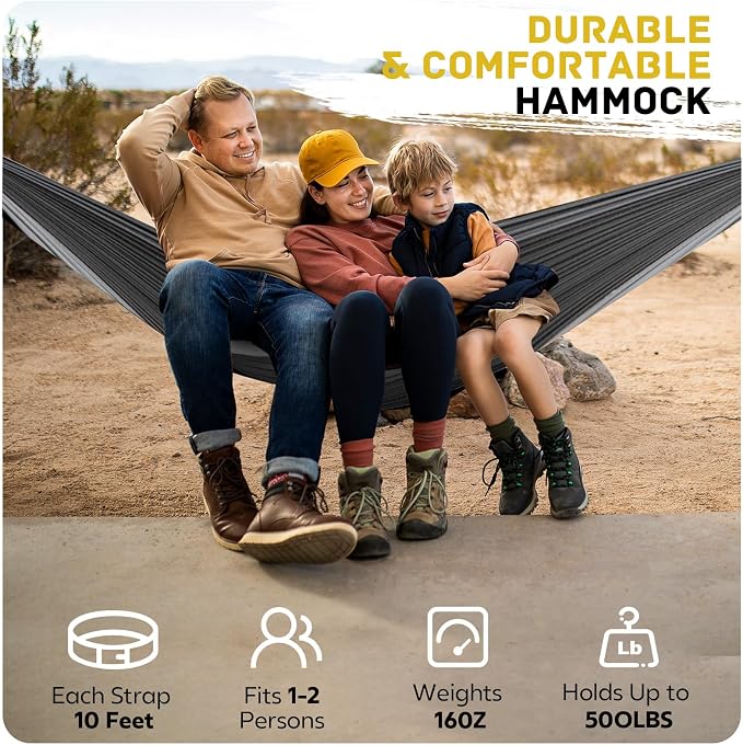 Camping Hammock Lightweight, Portable Hammocks Parachute Hammock - Image 6