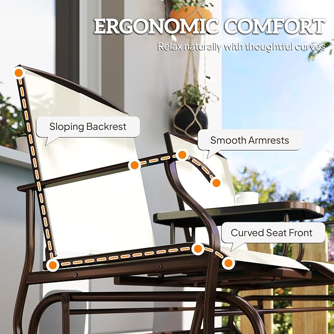 Outsunny Outdoor Glider Bench - Image 8